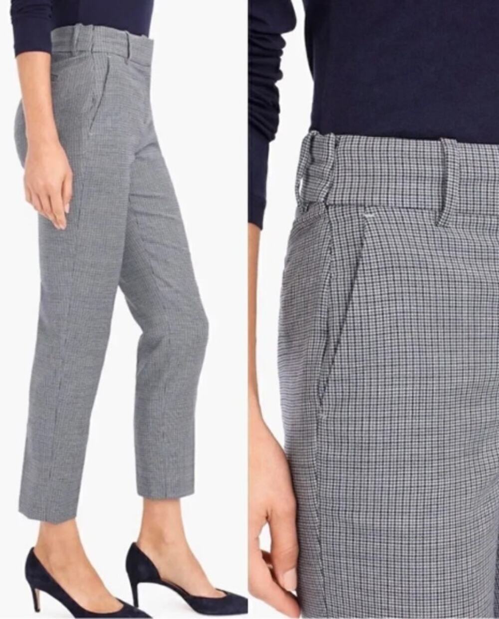 J.Crew 365 Cameron Wool Plaid Check Slim Cropped Pant Size 6